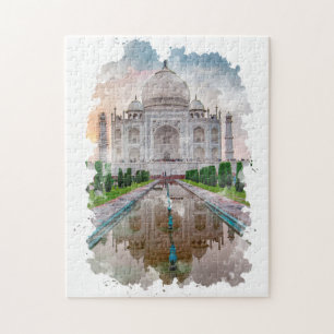 Puzzle Taj Mahal India Aquarelle Art