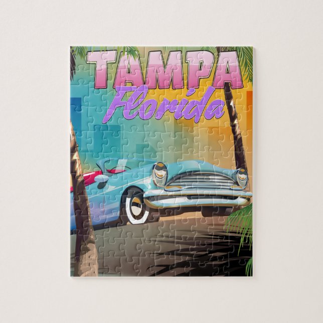 Puzzle Tampa Floride belle affiche de voyage. (Vertical)