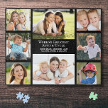 Puzzle Tante Oncle 8 Photo Collage<br><div class="desc">Un cadeau amusant pour la meilleure tante et oncle du monde,  ce puzzle noir présente un collage photo de 8 de leurs nièces et neveux et "La plus grande tante et oncle du monde" dans une élégante typographie blanche.</div>