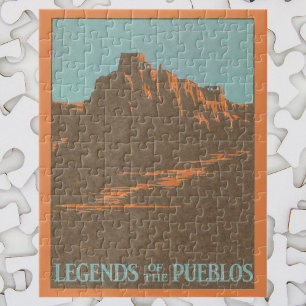 Puzzle Taos Pueblos vintage au Nouveau-Mexique, Art d'aff