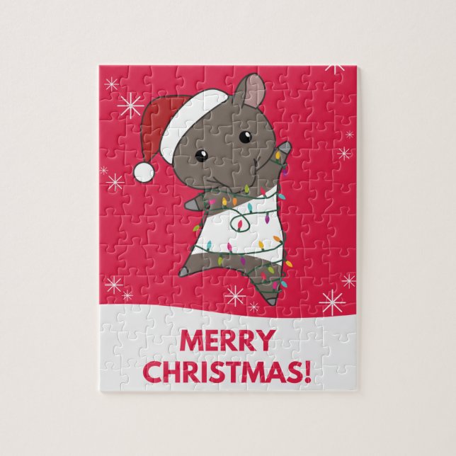 Puzzle Tapir Noël Tapire Animaux d'hiver Jigsaw Puzzl (Vertical)