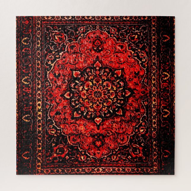 Puzzle Tapis persan dans le champ teinté rose (Vertical)