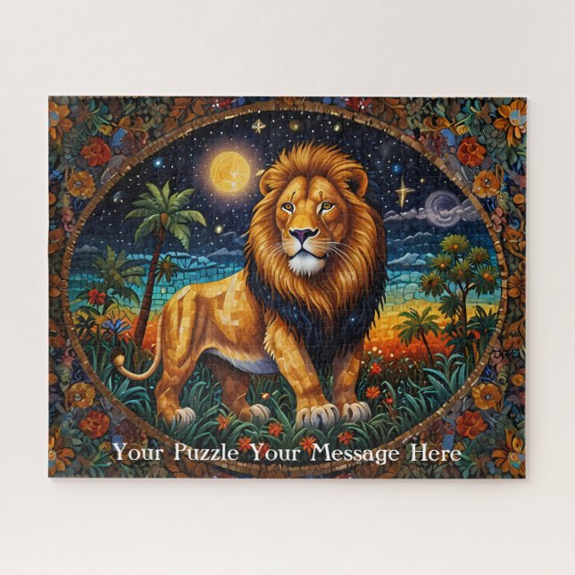 Puzzle Tapisserie de lion peinture fantastique mosaïque d (Horizontal)