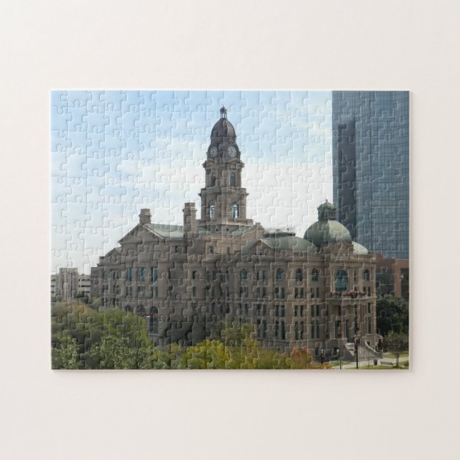Puzzle Tarrant County Courthouse West Corner - W. Belknap (Horizontal)