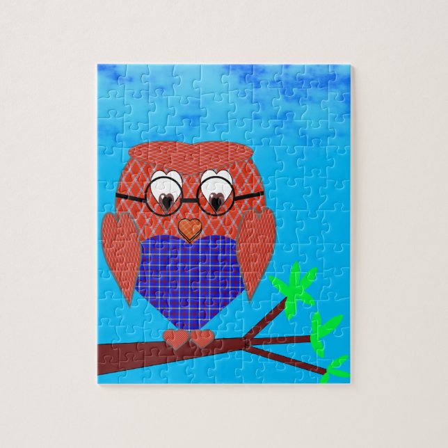 Puzzle Tartan et Chouette des Coeurs (Vertical)