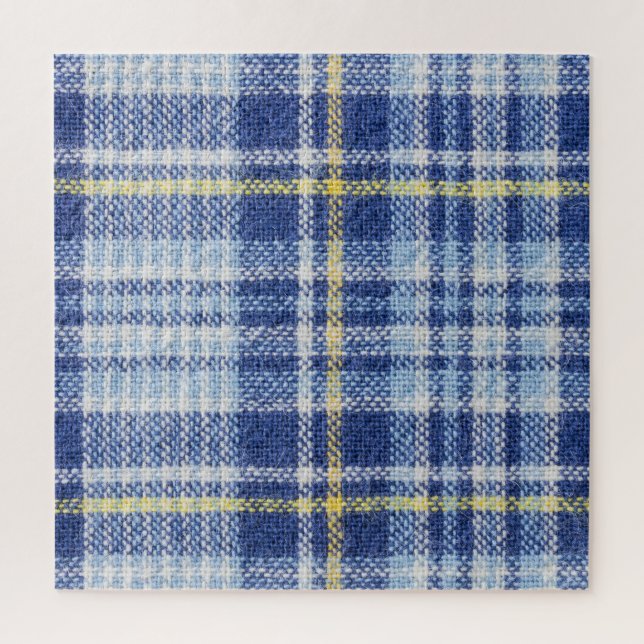 Puzzle Tartan jaune bleu : Plaid tendance (Vertical)