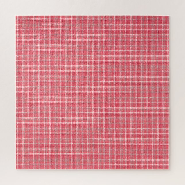 Puzzle Tartan rouge rétro plaid : motif sans soudure. (Vertical)