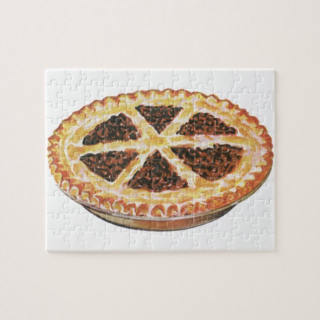 Puzzle Tarte aux noix de pécan fraîchement cuite Dessert  (Horizontal)