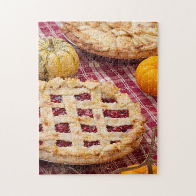 Puzzle Tarte cerise en treillis et tarte aux pommes (Vertical)