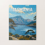 Puzzle Tasmanie Australie Travel Art Vintage<br><div class="desc">Tasmanie design de déplacement vectoriel rétro. La Tasmanie est un état insulaire de l'Australie,  situé à 240 kilomètres au sud du continent australien,  séparé par le détroit de Bass.</div>