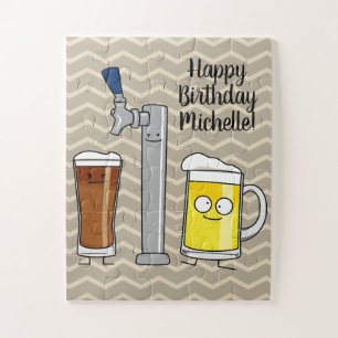 Puzzle Tasse vaillante de mousse d'alcool de robinet de