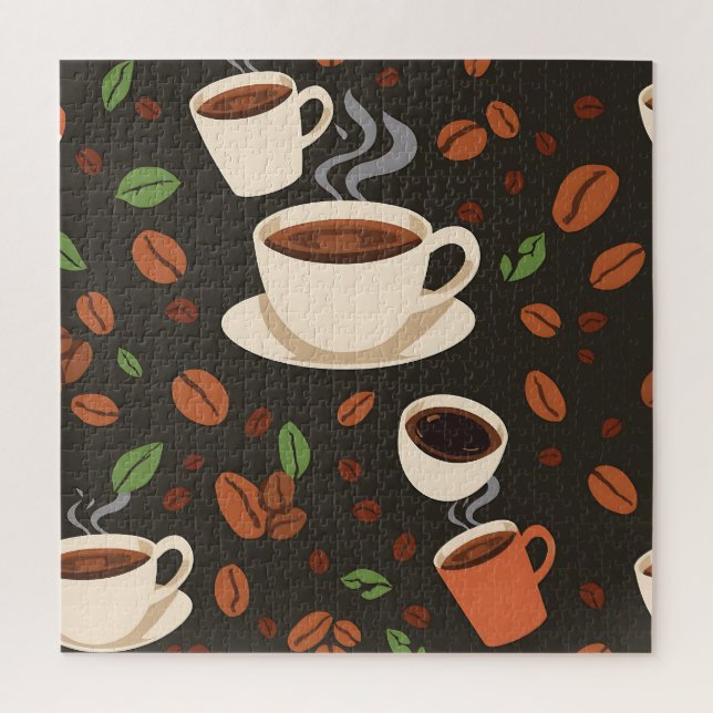 Puzzle Tasses de café Grains Matin Motif (Vertical)