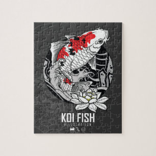 PUZZLE TATOO DE POISSON KOI