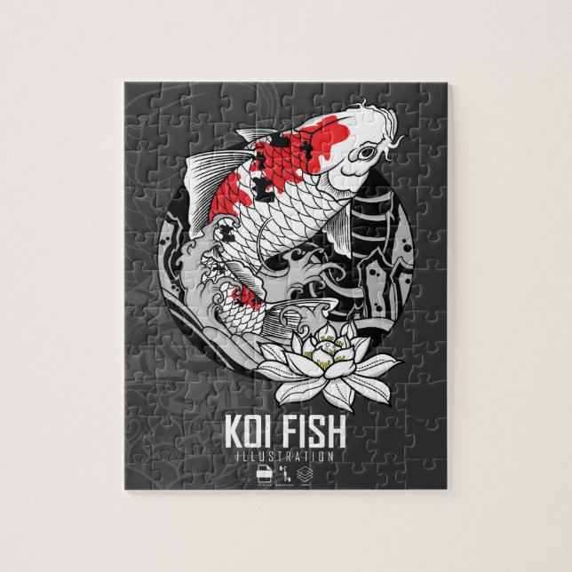 PUZZLE TATOO DE POISSON KOI (Vertical)