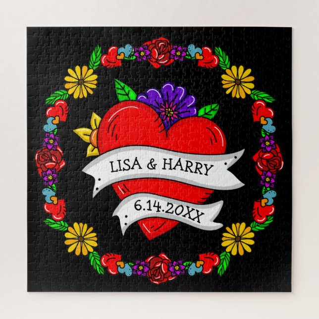 Puzzle Tatouage Graffiti Art Style Mariage mariée et cham (Vertical)