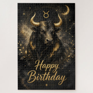 Puzzle Taureau Joyeux Anniversaire Design Signe du zodiaq