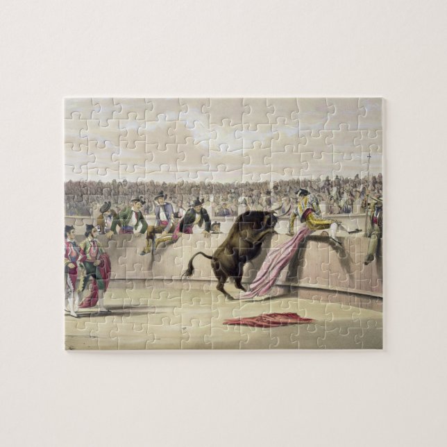 Puzzle Taureau sautant les barrières, 1865 (litho de (Horizontal)