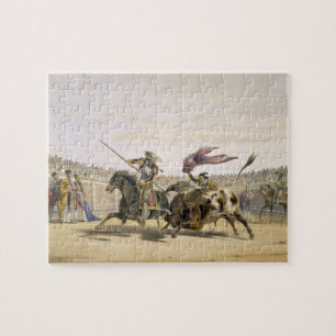 Puzzle Taureau Suivant- la charge, 1865 (couleur allumée