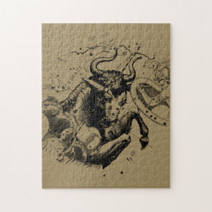 Puzzle Taurus Constellation Hevelius 1690 Engraving