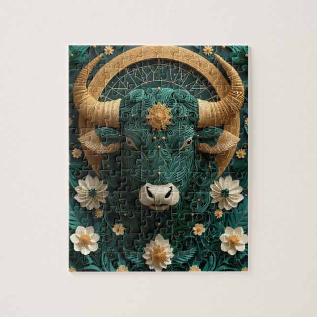 Puzzle Taurus Zodiaque en Quilling Papier (Vertical)