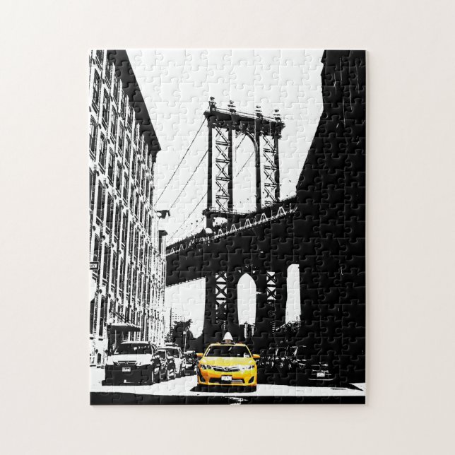 Puzzle Taxi jaune New York City Nyc Brooklyn Bridge (Vertical)