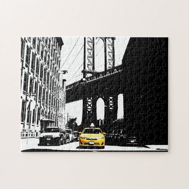 Puzzle Taxi jaune Nyc New York City Brooklyn Bridge (Horizontal)
