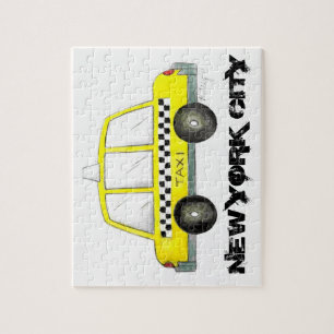 Puzzle Taxi NYC Jaune New York Ville À damiers voiture