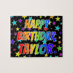 Puzzle "TAYLOR" Prénom, amusant "HEUREUX ANNIVERSAIRE"
