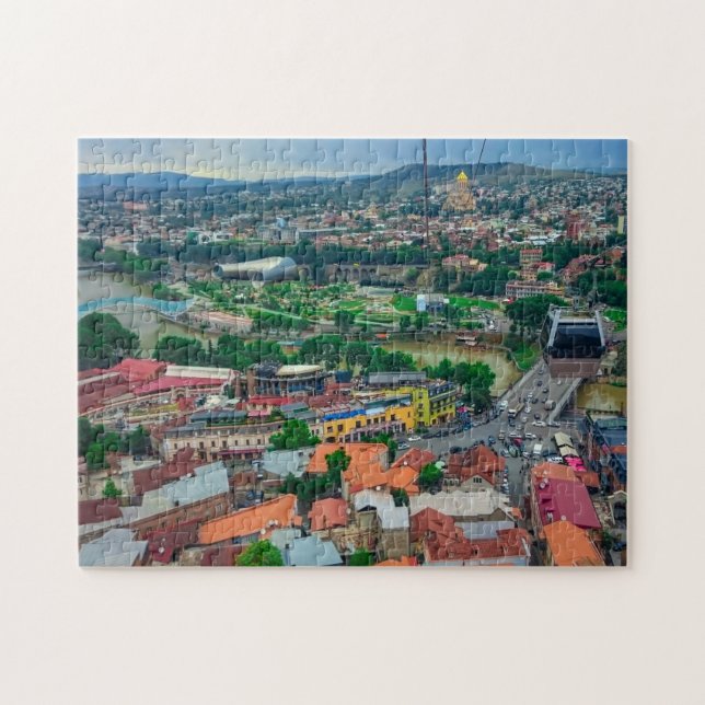 Puzzle Tbilissi Georgia Cityscape Street Architecture Jig (Horizontal)