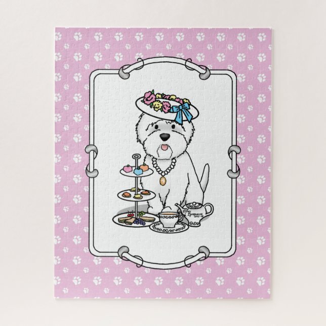 Puzzle Tea Party Westie - West Highland White Terrier (Vertical)
