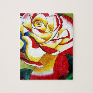 Puzzle Tea Rose aquarelle art original Flower