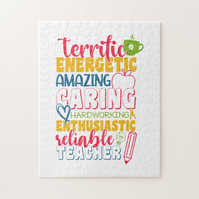 Puzzle Teacher's Day Amazing Caring Teacher (Vertical)