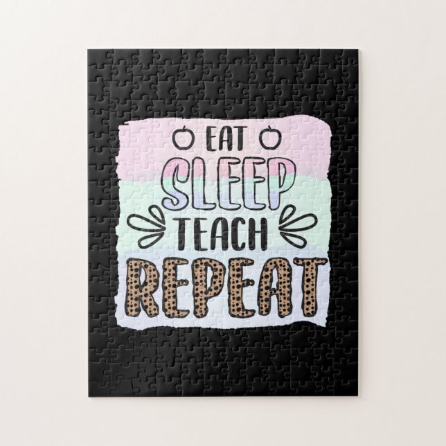 Puzzle Teacher's Day Eat Sleep Teachs Repeat (Vertical)