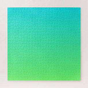 Puzzle Teal au vert citron Dégradé de couleur moderne O