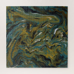 Puzzle Teal, or, White and Black Oils