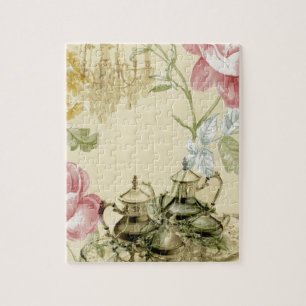 Puzzle Teapot Tea Party Paris Floral