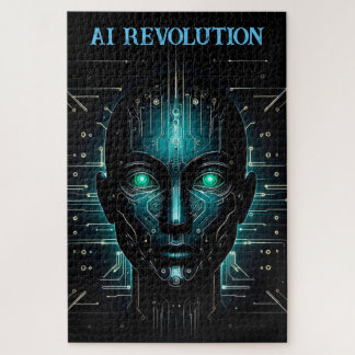 Puzzle Technologie de l'IA logiciel robotique vert modern