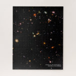 Puzzle Télescope Hubble Ultra Deep Field Galaxies Photo<br><div class="desc">Belle vue sur le Hubble Ultra Deep Field, qui montre une petite région d'espace dans la constellation Fornax. Cette compilation a été réalisée avec des photos prises par le télescope spatial Hubble de septembre 2003 à janvier 2004. Fait un grand anniversaire, Noël, ou autre cadeau de vacances pour ceux qui...</div>