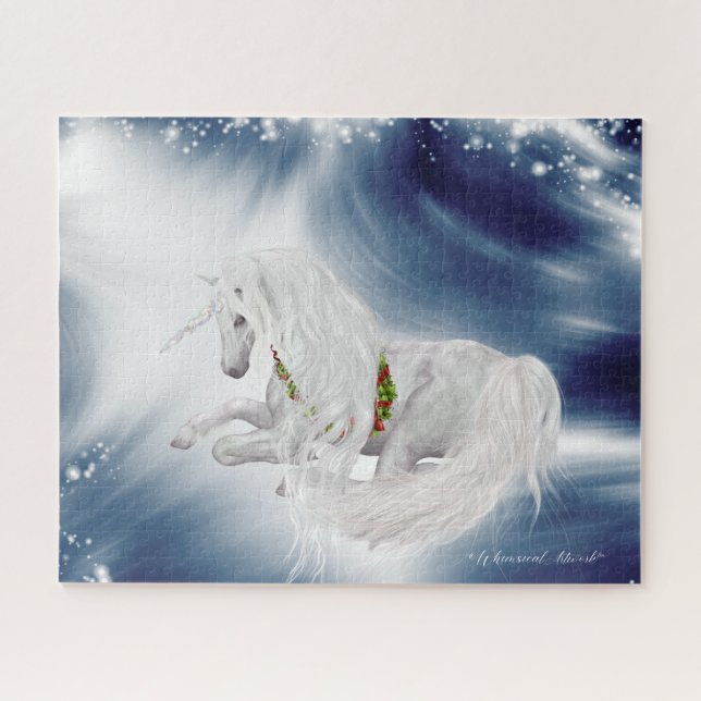 Puzzle Tempête d'hiver Imaginaire vacances Unicorn (Horizontal)