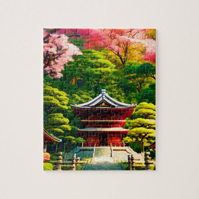 Puzzle Temple des fleurs de cerisier (Vertical)