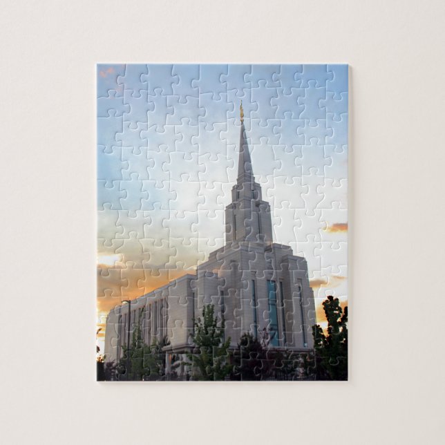 Puzzle temple mormon Oquirrh Mountain Utah LDS (Vertical)