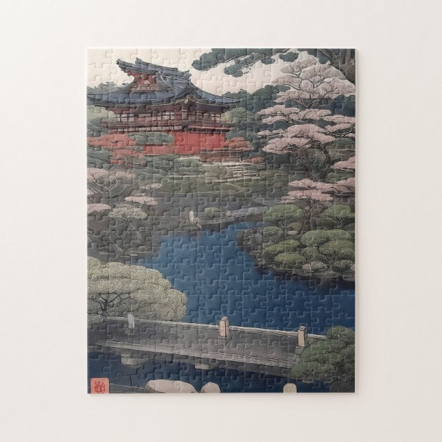 Puzzle Temple on the river - Japan (Vertical)