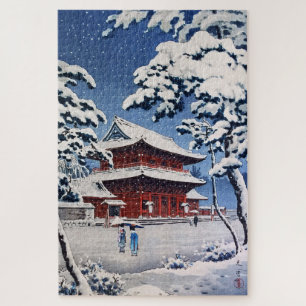 Puzzle Temple Zojoji en neige par Tsuchiya Koitsu