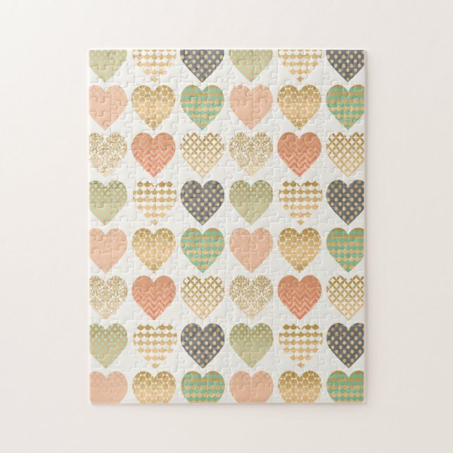 Puzzle tendances modernes coeurs graphiques (Vertical)