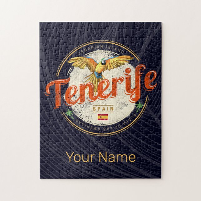 Puzzle Tenerife et Parrot Canaries Espagne Vintage (Vertical)