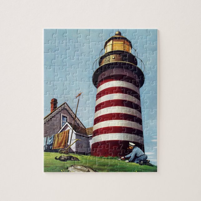 Puzzle Teneur de phare par Stevan Dohanos (Vertical)