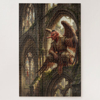 Puzzle Tengu perché dans la cathédrale en ruine