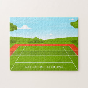 Puzzle Tennis Court Illustration Green Grass Ajouter un t
