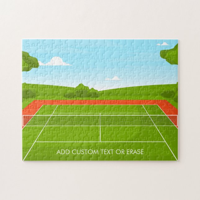 Puzzle Tennis Court Illustration Green Grass Ajouter un t (Horizontal)