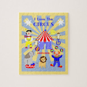 Puzzle Tente Cirque Cartoon Clowns & Animaux Personnalisé